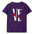 thumbnail image 2 of T-shirts Assortis de la Saint-Valentin pour Couples, Imprimé de Lettres, Col Rond, Mode, Confortable, Coupe Ample, T-Shirt Décontracté Léger, Tunique, Haut Confortable, Doux, Respirant, Mari Femme, Chemisier, Tee, Violet, P, 2 of 6
