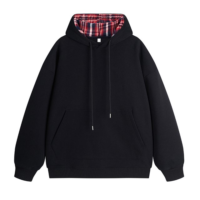 RXIRUCGD Hommes Décontracté Mode Uni Manches Longues Hauts Blouse Chandail à Capuchon Chandails, Noir, Taille : S