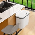 thumbnail image 3 of Kitchen Compost Bin Hanging Trash Can with Lid,Kitchen Compost Bin for Under Sink, Plastic Wall-Mounted Garbage Can, Small Kitchen Trash Bin, Small Trash Can with Lid for Cupboard Countertop, 3 of 9