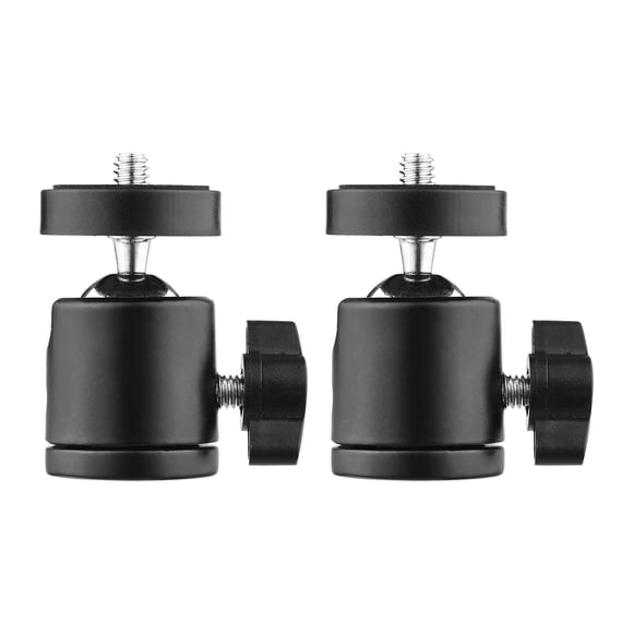 2pcs Mini Swivel Ball Head Tripod Head 360 Degree Rotating Mount Base Adapter with Universal 1/4 Inch Screw Mounts for DSLR Camera DV Tripod Monopod Light Stand