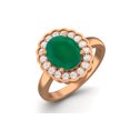 thumbnail image 2 of Bague Solitaire en Argent Sterling 925 Rose Vermeil 6mm Ronde Verte Onyx pour Femmes, 2 of 3