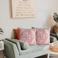 thumbnail image 4 of Pink Boho Throw Pillow Covers Set of 2 Monaco Rug Carpet Double Sided Pattern Cotton Soft Pillow Case Cushion Cover Pillowcase for Garden Couch Sofa Bed Decorative 20x20 inch, 4 of 5