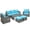 Sky Blue, variant on Outsunny Patio Furniture with Cushions, 6 Pieces PE Wicker Patio Sectional Furniture Conversation Set w/ a Three-Seat Sofa, 2 Recliner Chairs, 2 Footstools & Table, Sky Blue