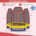 thumbnail image 3 of Costway 7 FT Kids Trampoline with Safety Enclosure Net Spring Pad & Jumping Mat for Kids Orange, 3 of 10
