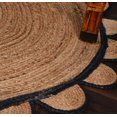 thumbnail image 2 of Indian handmade Braided Natural Farmhouse Jute with Black Color Design Round Rugs, Scalloped Round Rugs Size , 7 x 7 Feet Round ( 210 cm x 210 cm ), 2 of 4
