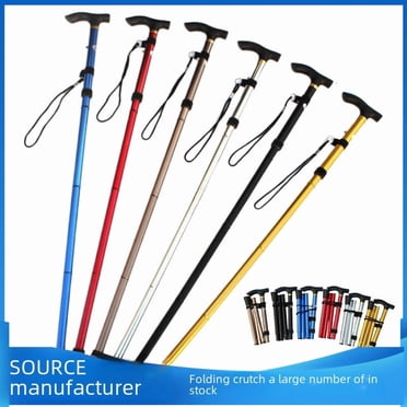 Silver Foldable Aluminum Alloy Hiking Pole with Adjustable Length, Anti-Slip Grip & 4-Joint Design – Lightweight, Durable Support for Outdoor Hiking, Trekking & All-Age Users – Manufacturer Quality