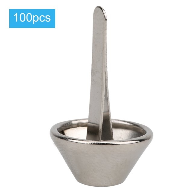 100 Pcs Pieds Clou Argent Blanc Fer DIY Cuir Sac à Main Plat Champignon Pointe Rivet Accessoires