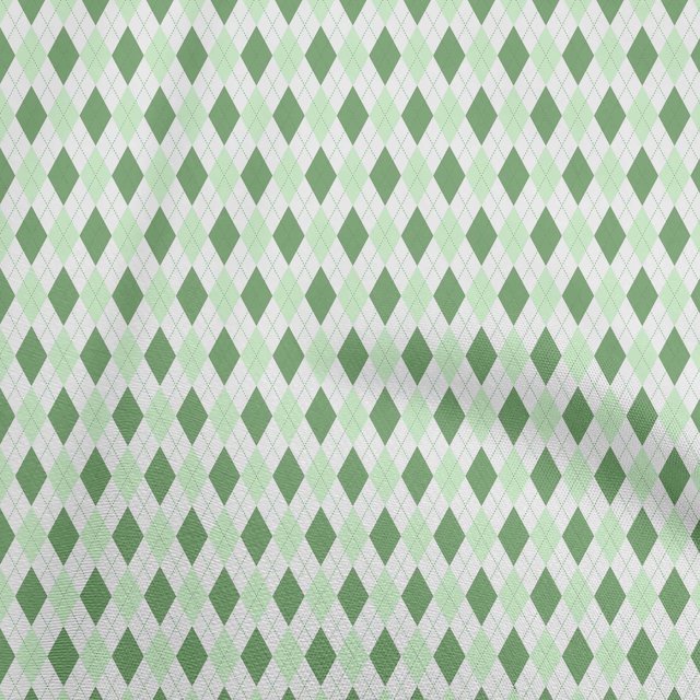 oneOone Viscose Chiffon Green Fabric Check Argyle Sewing Craft Projects Fabric Prints By Yard 42 Inch Wide