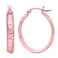 thumbnail image 1 of 10k Gold Shiny Diamond Cut Oval Shape Hoop Earrings, 1 of 1