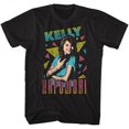 thumbnail image 1 of Saved By The Bell Kelly Triangles Black Adult T-Shirt Tee, 1 of 1