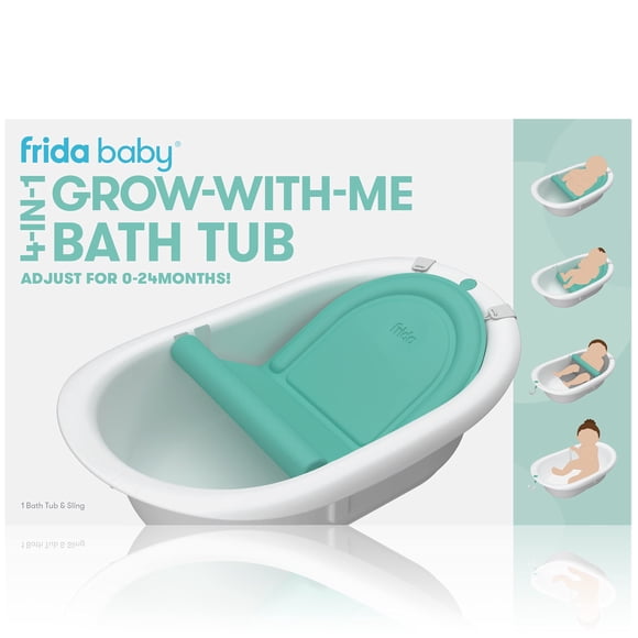 Baignoire 4-en-1 Évolutive par Frida Baby Transformant la Baignoire pour Bébé en Siège de Bain pour Tout-Petit avec Dossier pour Aide à la Position Assise dans la Baignoire