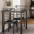 thumbnail image 2 of Dining Table for 2, Small Table and Chairs Set of 2, Dinette Set for 2, Square Dinner Table Set, 3 Piece Kitchen & Dining Room Sets for Small Space (Black, Dining Table with 2 Chairs), 2 of 9