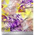 thumbnail image 1 of Soimoi polyester Crepe Fabric Texture & Lily Flower Print Fabric by Yard 52 Inch Wide, 1 of 3