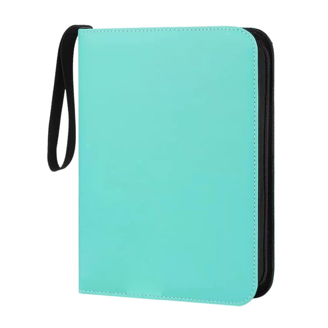 Durable 400 Card Pocket Binder Organizer Holder Zipper Container Sleeves Storage Green