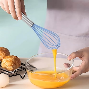 Djiypn Egg Whisk, Stainless Steel Manual Eggbeater Hand Egg Mixer Blender for Home - Versatile Tool for Egg Beater, Hand Whisk Blender, for Blending, Whisking, Beating & Stirring(Blue, 8")
