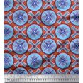 thumbnail image 1 of Soimoi Polyester Crepe Fabric Floral Mandala Print Fabric by The Yard 42 Inch Wide, 1 of 3