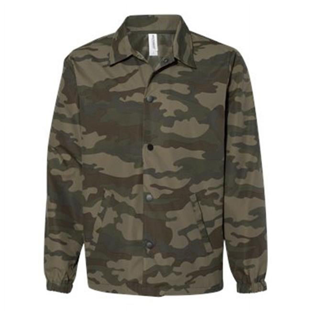 Independent Trading B20876624 Water-Resistant Windbreaker Coachs Jacket, Forest Camo - Medium