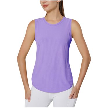 XZNGL Tops for Women Sexy Elegant Womens Round Neck Solid Colorsleeveless Vest Yoga Sports Vest T-Shirt Top