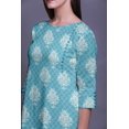 thumbnail image 3 of Bimba Robe Kurti Longue Imprimée Tunique Droite Manches 3/4 Robes pour Femmes Haut, 3 of 6