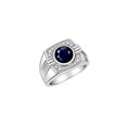 thumbnail image 3 of RYLOS Mens Rings 14K White Gold Designer Round Gemstone &  Sparkling Diamond Ring Sapphire September Birthstone Rings For Men, Men's Rings, Gold Rings Sizes 8 - 13, 3 of 7