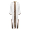 thumbnail image 3 of Moggemol Garçons Tunique Maxi à Manches Longues Dubai Traditionnel Satin Soyeux Faux Fendu Robe Blanche 10, 3 of 7