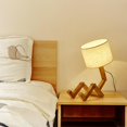 thumbnail image 1 of BELOVING Lampe de Chevet Moderne Réglable en Bois Lampe de Bureau de Table de Nuit Salon Beige, 1 of 9