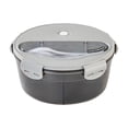 thumbnail image 1 of yulier Bento Box Lunch Box 3 Compartments Bento Snack Box Divided Lunch Containers with Utensil Set, Fruit Food Container, Microwave and Dishwasher Safe, Gray, 1 of 4