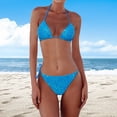 thumbnail image 2 of Kcodviy Women's New Sequin Bikini Scrunch Butt Bikini Triangle Color Bikini Swimsuit Full Coverage Bikini Top Bikini Tops Womens Bikini Top Bikini Bottom, 2 of 4