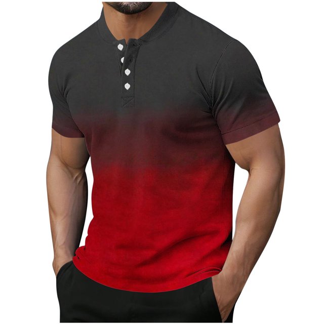Plebaso Mens Fashion Tshirts Button Short Sleeve Pullover Shirts Summer Casual Basic Tees Tops for Men
