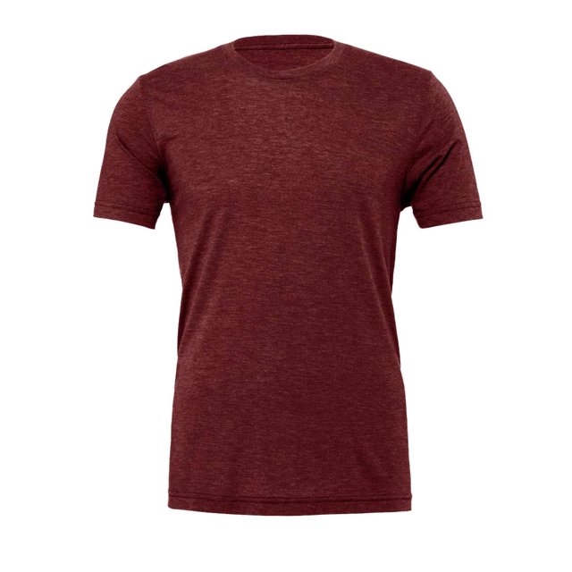 Bella T-Shirt Unisexe en Canevas à Col Rond en Mélange Triblend à Manches Courtes, G, Cardinal Triblend