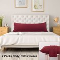 thumbnail image 3 of PiccoCasa 2Pcs Body Pillowcases Microfiber Pillow Covers, Standard Burgundy, 3 of 9