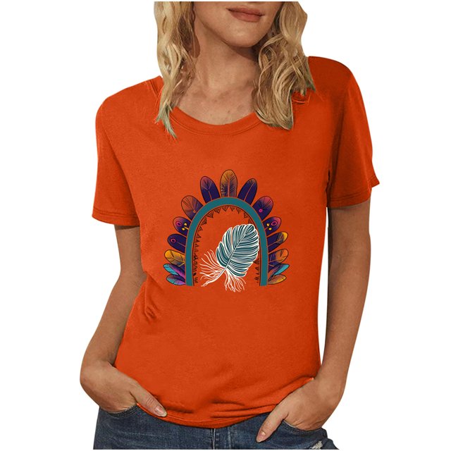 Dadaria T-Shirt pour Femmes Matters Orange Chemise à Manches Courtes T-Shirt Col Rond Hauts Chandail d'Été Blouses TG