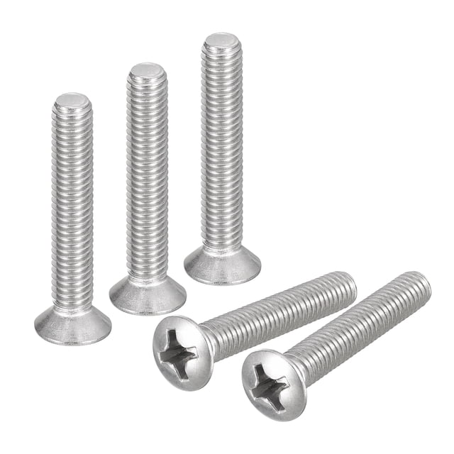 Unique Bargains Vis de Machine à Tête Ovale M6x35mm, Lot de 25, Vis à Tête Fraisée Légèrement Relevée en Acier Inoxydable 304