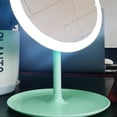 thumbnail image 2 of CIMAXIC 1Pack Green Plastic Glass Metal Round Lighted Makeup Mirror With Led For Women In Bathroom, 2 of 8