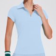 thumbnail image 2 of Wensltd Women Casual Tops Short Sleeve Soft Lightweight Comfortable Tops Solid Color Lapel Shirts, 2 of 5