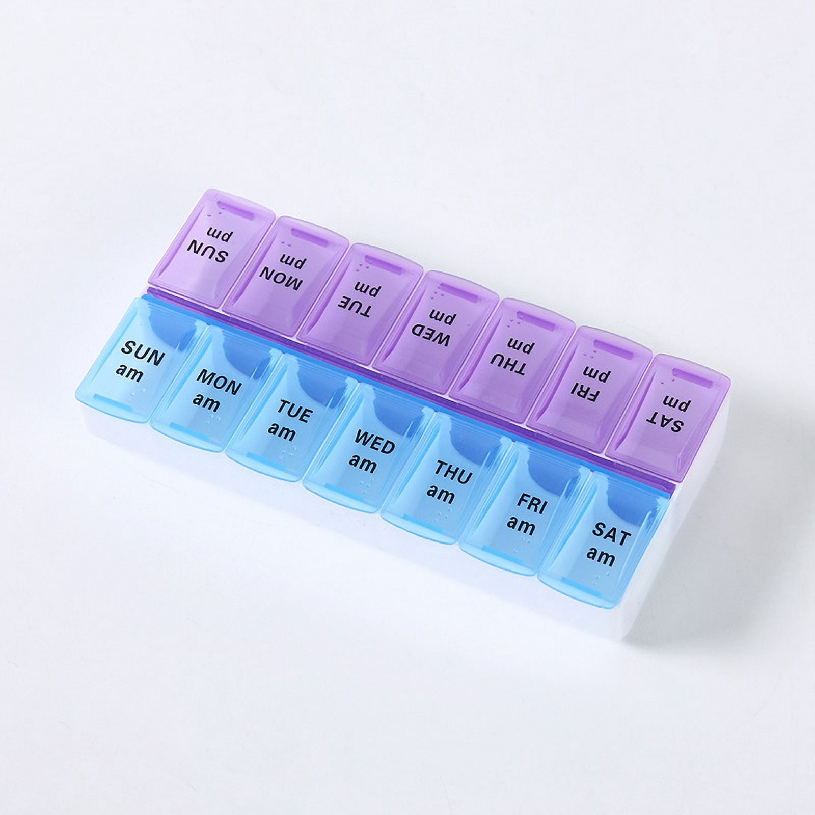 Jinsinto 7 Day Weekly Pill AM PM Organizer Large Pill Case Pill Box for Medication Vitami,1pc-14.5*7*2.5cm