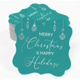 thumbnail image 2 of Inkdotpot Real Silver Foil Merry Christmas & Happy Text Tags Favor Bracket Shape Hang Pack Of 50 Paper Tags, 2 of 7