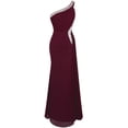 thumbnail image 1 of Angel-fashions Women's One Shoulder Ruching Beading Ribbon Soft Evening Gown, 1 of 7