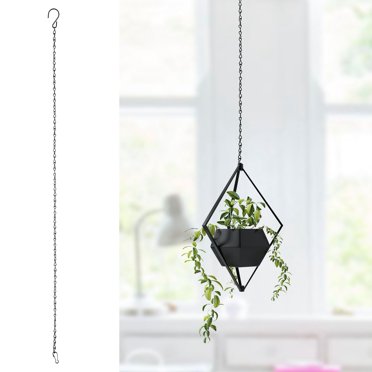 Domqga Planter Hanging Chain, Iron Hanging Chain, 3 PCS Garden Planter Flower Pot Basket Replacement Iron Hanging Chain + Hooks Set