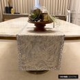 thumbnail image 4 of Le HomeCentric décoratif argent Table Runner 8 - 10 Seater Table Runner (16 x 120 pouces), Crystals Table Runner, tissu de soie linge de table, modèle abstrait Style moderne - Timothy, 4 of 10