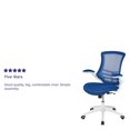 thumbnail image 2 of Mid-Back Blue Mesh Swivel Ergonomic Task Office Chair with White Frame and Flip-Up Arms, 2 of 9