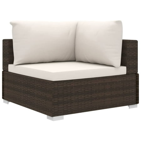 vidaXL Ensemble de Salon de Jardin 10 Pcs avec Coussins en Rotin Poly Brun