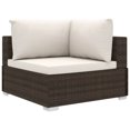 thumbnail image 1 of vidaXL Ensemble de Salon de Jardin 10 Pcs avec Coussins en Rotin Poly Brun, 1 of 5