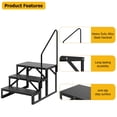 thumbnail image 3 of GloryStar RV Steps, RV Stairs with Handrail & Anti-Slip Panel, 660lb Capacity Hot Tub Steps, Portable Trailer Ladder for Mobile Home, Outdoor, Camping, Travel, Porch, SPA, Pool, 3 of 6