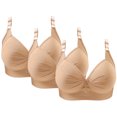 thumbnail image 1 of Bras for Women, 3PCS Womans Printing Gathered Together Large Size Daily Bra Underwear No Rims, 1 of 6