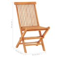 thumbnail image 4 of vidaXL 3 Piece Bistro Set with Green Cushions Solid Teak Wood, 4 of 5