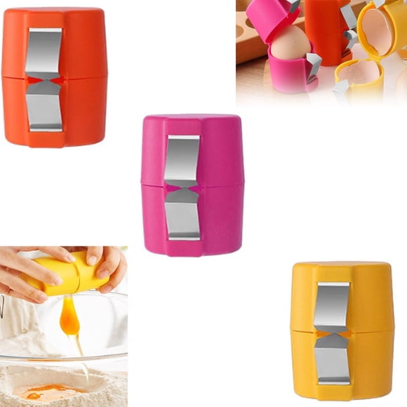 3 PCS Egg Shell Opener, 2025 New Egg Cracker Tool for Raw Eggs, Handheld Eggs Breaker Multifunctional Egg Cutter Egg Cracker and Separator for Cooking Camping Kitchen Gadgets