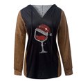 thumbnail image 4 of CEHVOM Blouse à Capuche Imprimée T-Shirt à Manches Longues Col en V Automne pour Femme, 4 of 5
