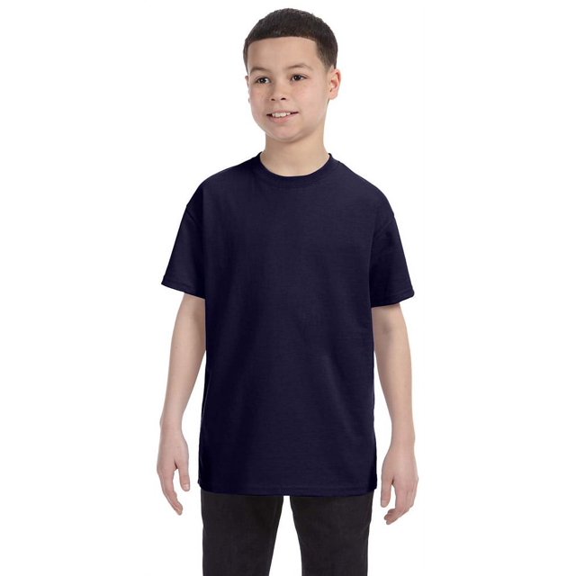 Hanes 54500 Youth Tagless T-Shirt - Navy - Large