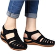 thumbnail image 3 of Chaussures Femme Chaussures Femme Sandales Décontractées d'Été Mode Décontractées Plates Couleur Unie à Oeillets, 3 of 4
